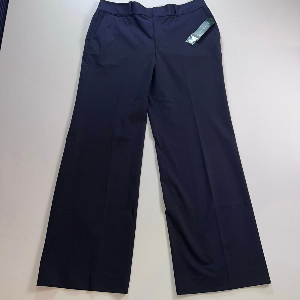 Lauren Ralph Lauren Navy Blue Dress Pants Womens NWT Wide Leg Trouser Size 14 - Picture 11 of 11